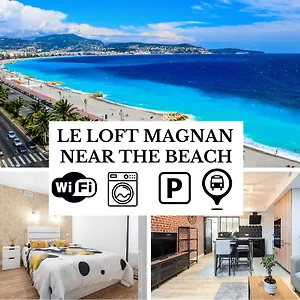  Apartment Le Loft Magnan - Ac- Pres - Wifi - Parking - Confort Et Moderne - Supermarches Et Tram Proches